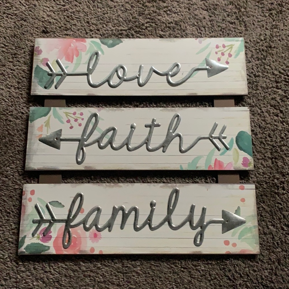 Love,faith,family wall art